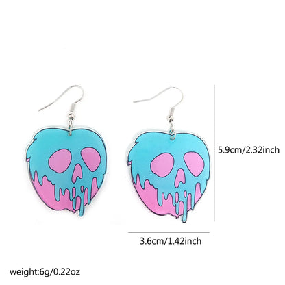 1 Pair Casual Funny Skull Arylic Alloy