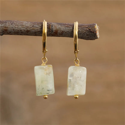 1 Pair Casual Geometric Irregular Plating Natural Stone Drop Earrings