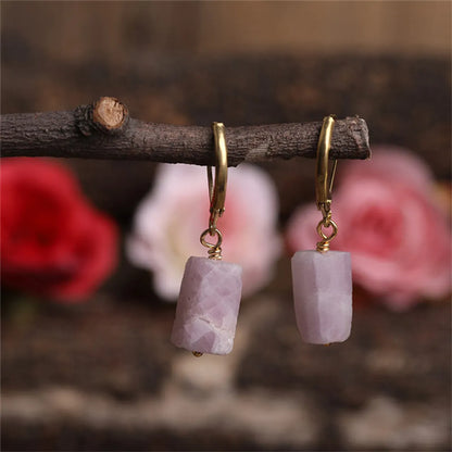 1 Pair Casual Geometric Irregular Plating Natural Stone Drop Earrings