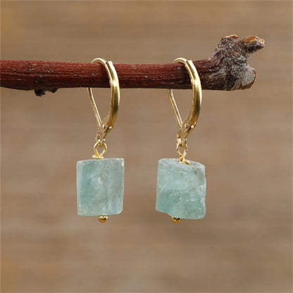 1 Pair Casual Geometric Irregular Plating Natural Stone Drop Earrings