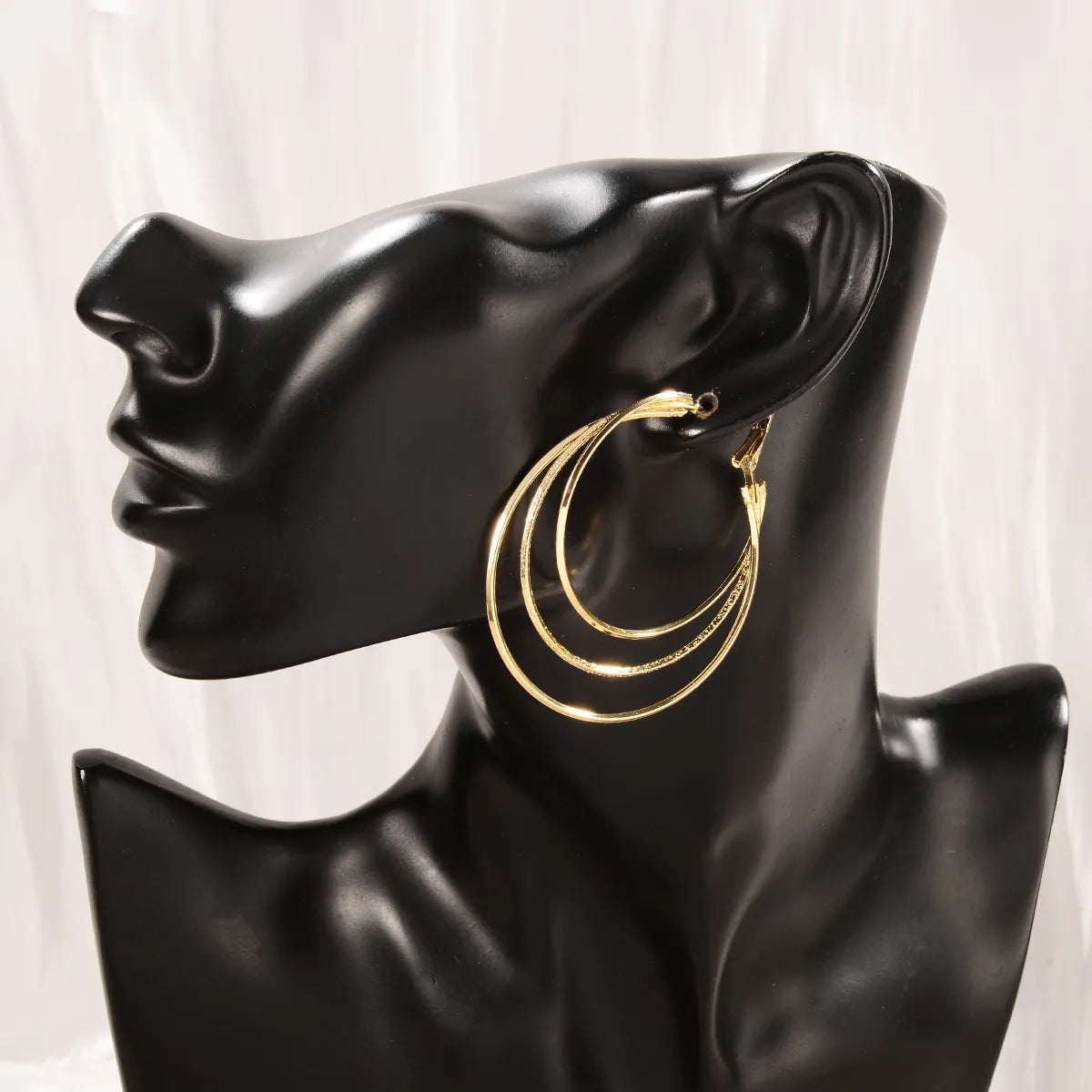 1 Pair Casual Geometric Layered Plating Copper Hoop Earrings