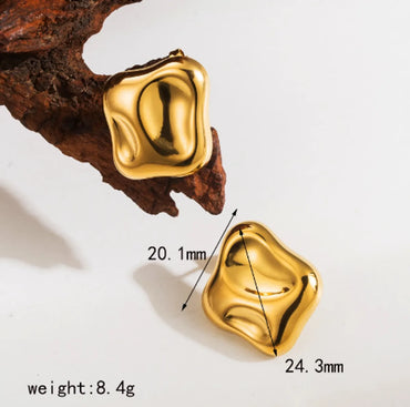 1 Pair Casual Geometric Plating 304 Stainless Steel 18K Gold Plated Ear Studs