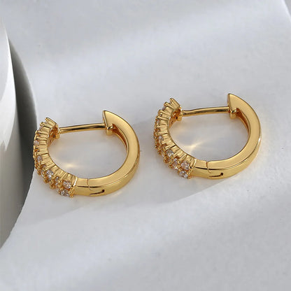 1 Pair Casual Geometric Plating Inlay Copper Zircon 18k Gold Plated Earrings