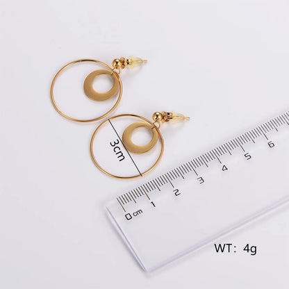 1 Pair Casual Geometric Plating Stainless Steel 18k Gold Plated Drop Earrings