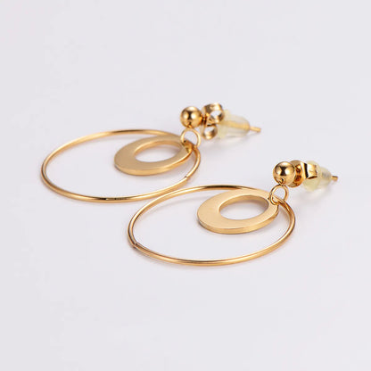 1 Pair Casual Geometric Plating Stainless Steel 18k Gold Plated Drop Earrings