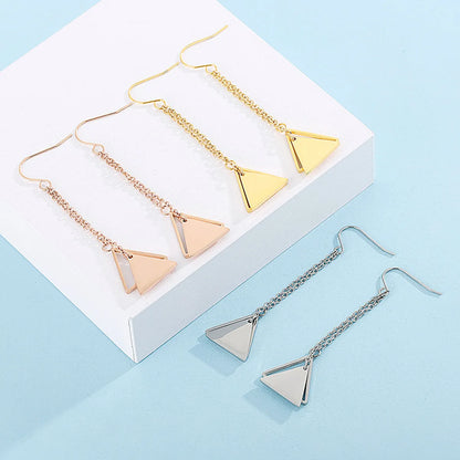 1 Pair Casual Geometric Plating Stainless Steel 18K Gold Plated Drop Earrings