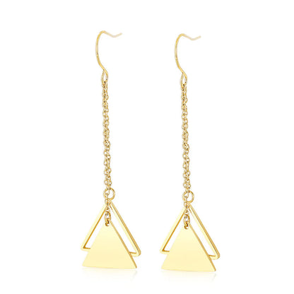 1 Pair Casual Geometric Plating Stainless Steel 18K Gold Plated Drop Earrings