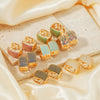 1 Pair Casual Glam Shiny Color Block Plating Inlay Copper Zircon K Gold Plated Rhodium Plated Earrings