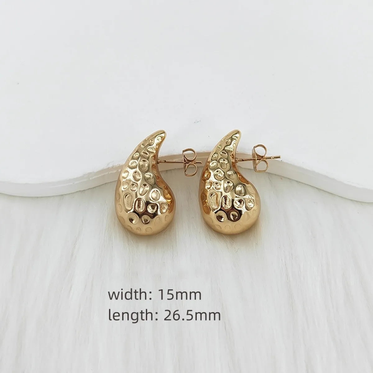 1 Pair Casual Glam Water Droplets Polishing 304 Stainless Steel Steel Gold Plated Ear Studs