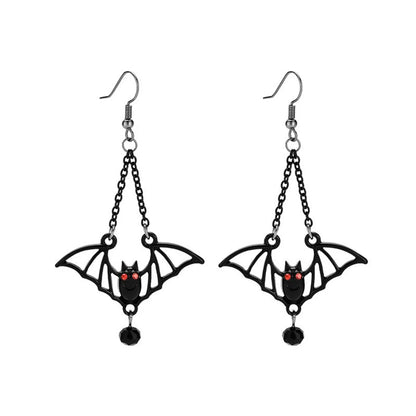 1 Pair Casual Gothic Bat Alloy Drop Earrings