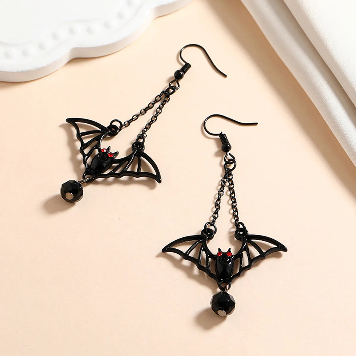 1 Pair Casual Gothic Bat Alloy Drop Earrings