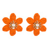 1 Pair Casual Hawaiian Beach Flower Braid Inlay Alloy Raffia Artificial Pearls Rhinestones 14K Gold Plated Ear Studs