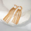 1 Pair Casual Hawaiian Classic Style C Shape Round Tassel Tassel Plating 304 Stainless Steel 14K Gold Plated Drop Earrings