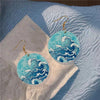 1 Pair Casual Hawaiian Marine Style Geometric Sea Wave Arylic Drop Earrings
