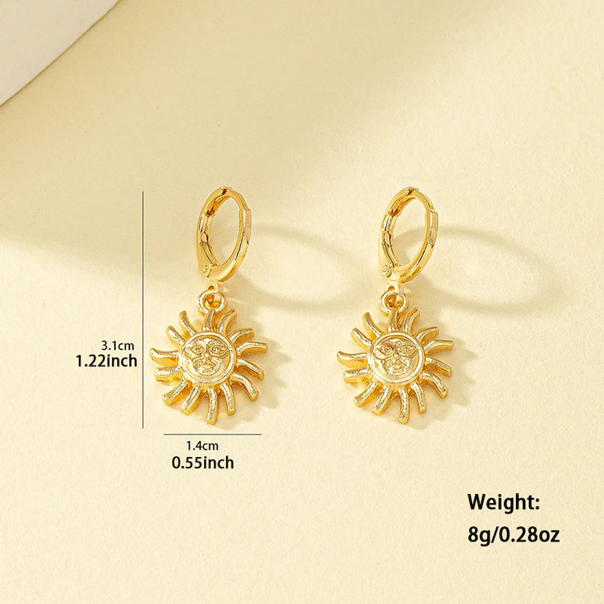 1 Pair Casual Hawaiian Sun Alloy Zinc Drop Earrings