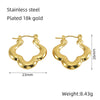 1 Pair Casual Heart Shape 304 Stainless Steel 18K Gold Plated Hoop Earrings
