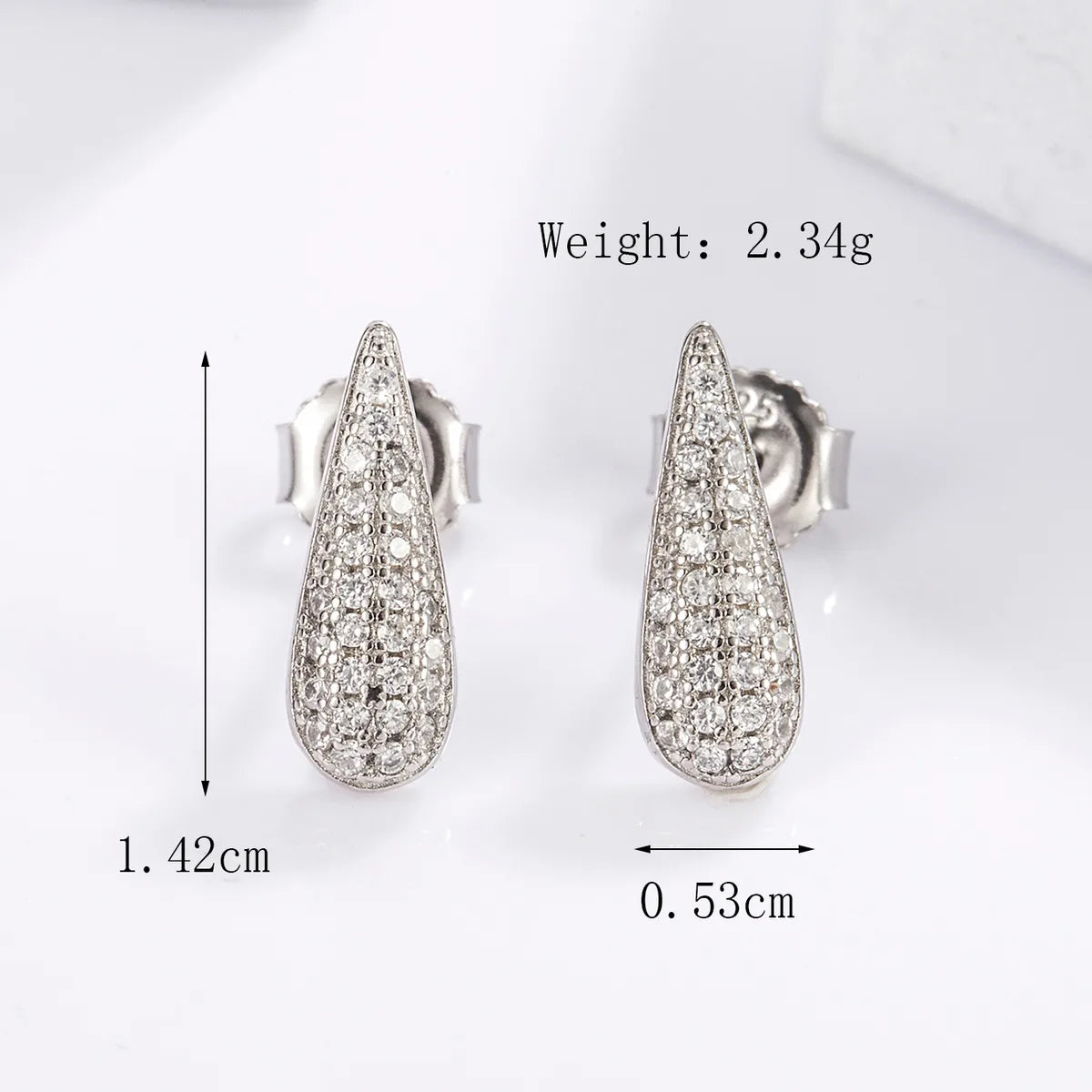 1 Pair Casual Heart Shape Dragonfly Butterfly Inlay Sterling Silver Zircon White Gold Plated Ear Studs