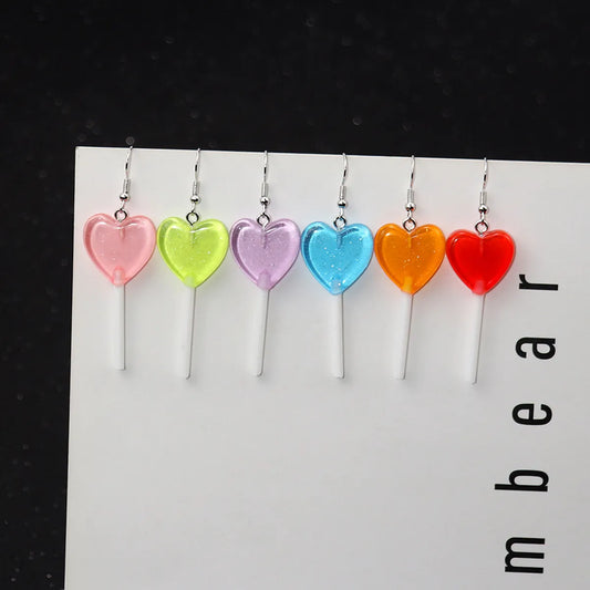 1 Pair Casual Heart Shape Resin Plating Women's Drop Earrings