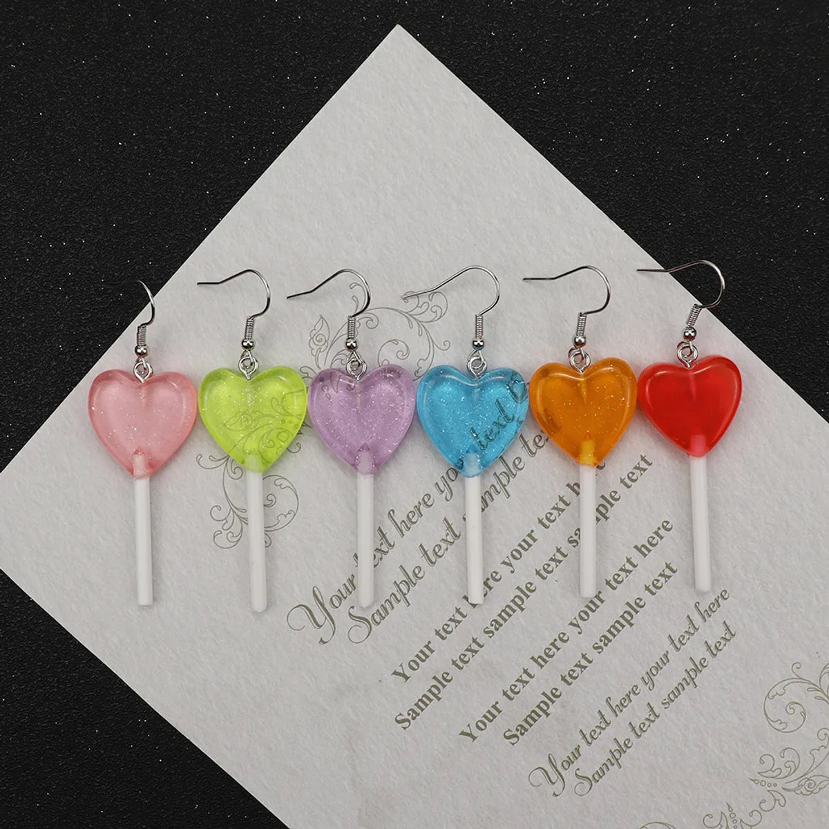 1 Pair Casual Heart Shape Resin Plating Women's Drop Earrings