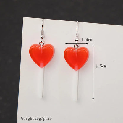 1 Pair Casual Heart Shape Resin Plating Women's Drop Earrings