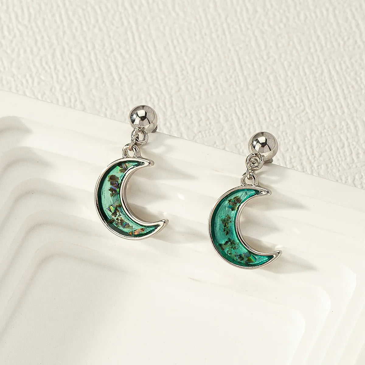 1 Pair Casual Hip-Hop Moon Alloy Drop Earrings