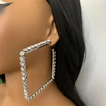 1 Pair Casual Hip-Hop Retro Solid Color Plating Inlay Copper Alloy Rhinestones Silver Plated Earrings