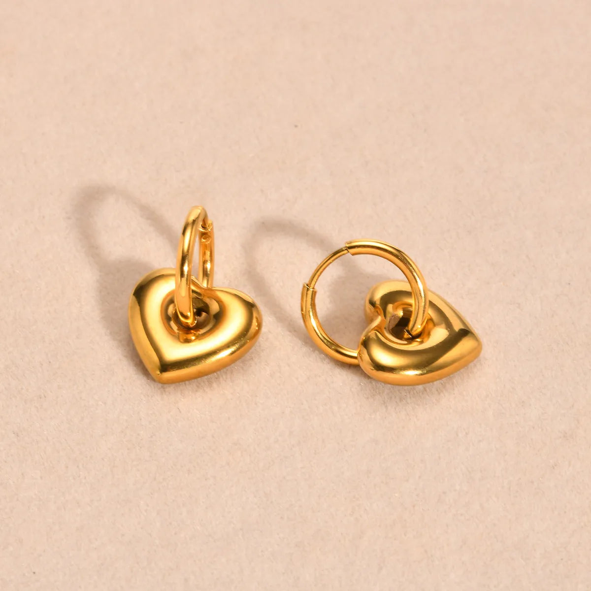 1 Pair Casual IG Style Star Moon Heart Shape Polishing 304 Stainless Steel 18K Gold Plated Drop Earrings