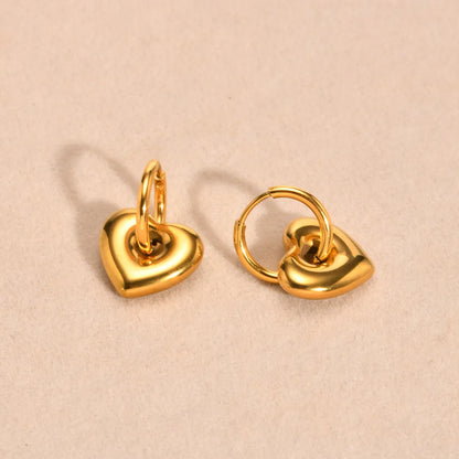 1 Pair Casual IG Style Star Moon Heart Shape Polishing 304 Stainless Steel 18K Gold Plated Drop Earrings