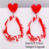 1 Pair Casual Lady Lips Heart Shape Arylic Drop Earrings