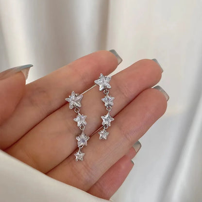 1 Pair Casual Lady Star Plating Inlay Alloy Zircon Drop Earrings