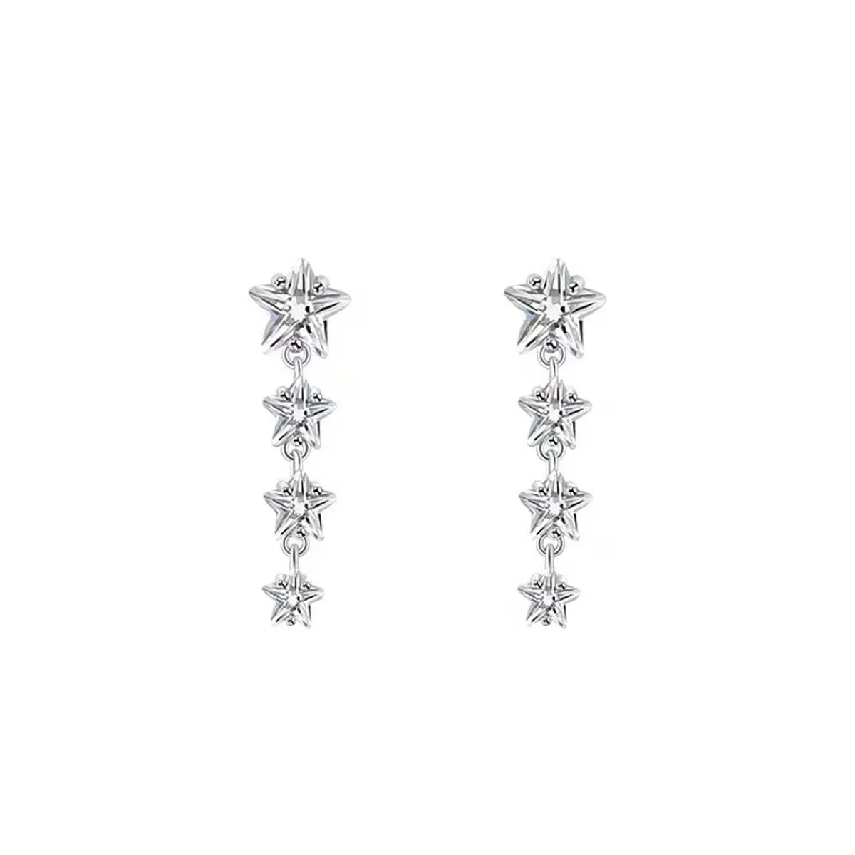 1 Pair Casual Lady Star Plating Inlay Alloy Zircon Drop Earrings