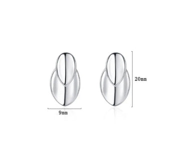 1 Pair Casual Leaf Plating Sterling Silver White Gold Plated Ear Studs