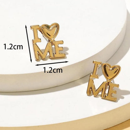 1 Pair Casual Letter Alloy Ear Studs