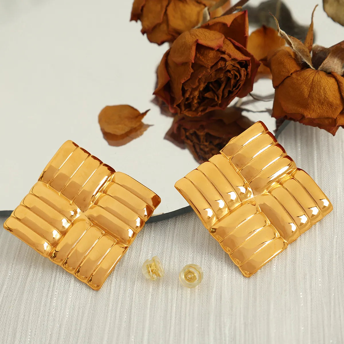 1 Pair Casual Luxurious Modern Style Geometric Plating 304 Stainless Steel 18K Gold Plated Drop Earrings