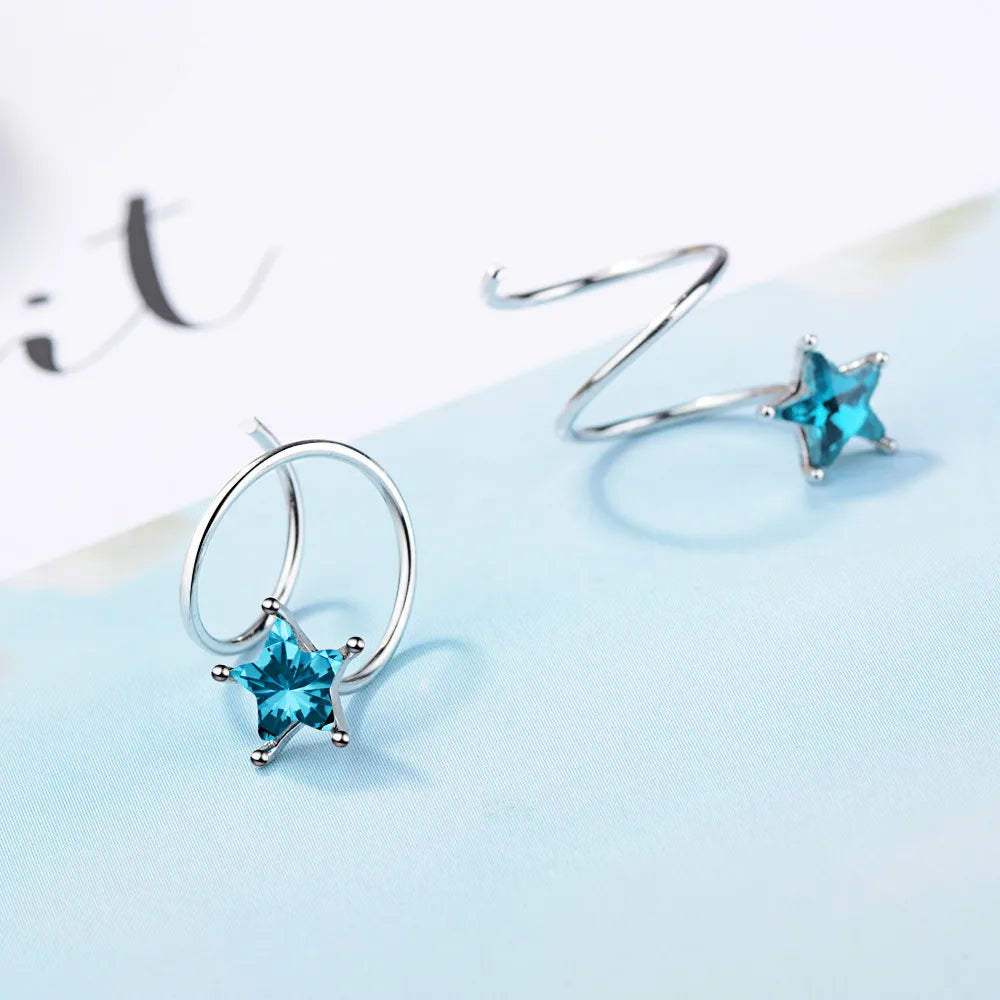 1 Pair Casual Luxurious Star Inlay Copper Crystal Ear Studs