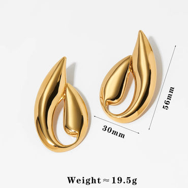 1 Pair Casual Modern Style Artistic Water Droplets 304 Stainless Steel 16K Gold Plated White Gold Plated Gold Plated Ear Studs