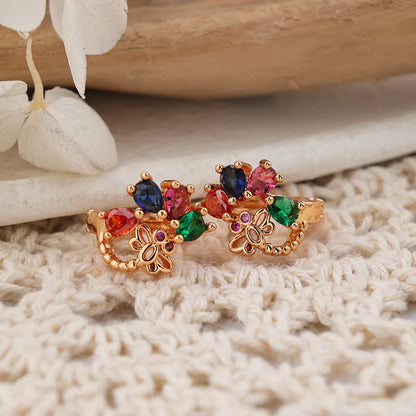 1 Pair Casual Modern Style Color Block Inlay Copper Zircon Earrings