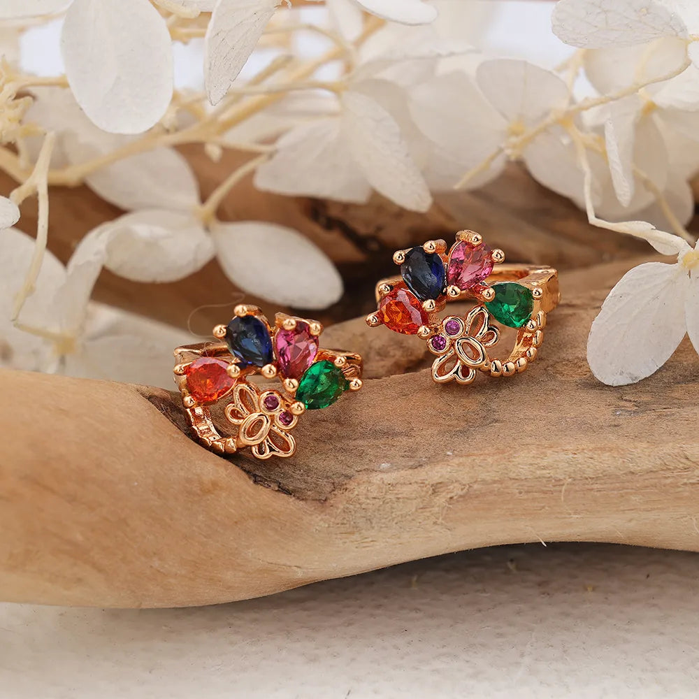 1 Pair Casual Modern Style Color Block Inlay Copper Zircon Earrings