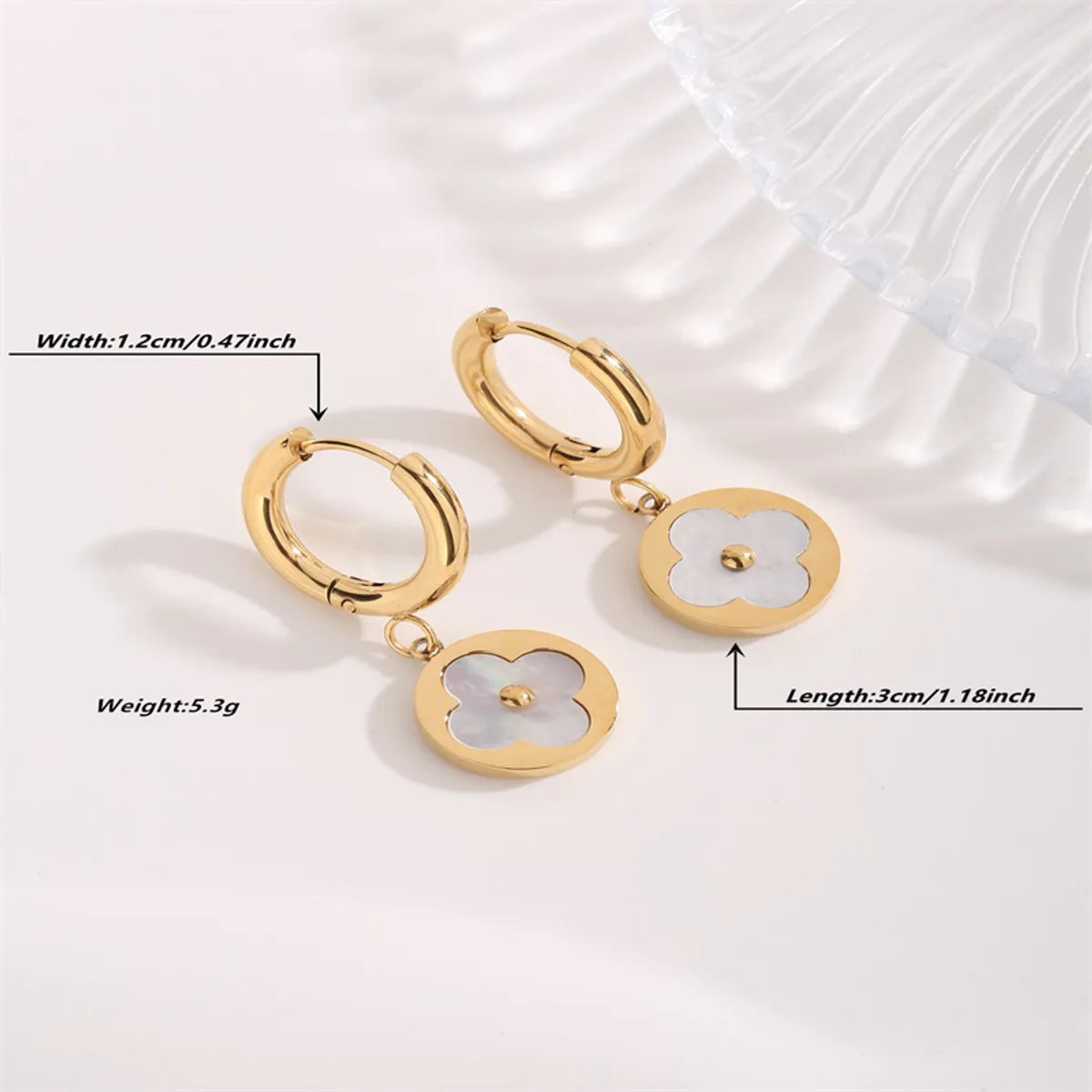 1 Pair Casual Modern Style Flower Titanium Steel Gold Plated Drop Earrings