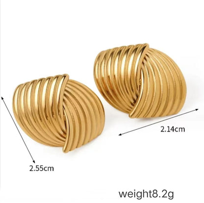 1 Pair Casual Modern Style Geometric Solid Color 304 Stainless Steel 18K Gold Plated Ear Studs