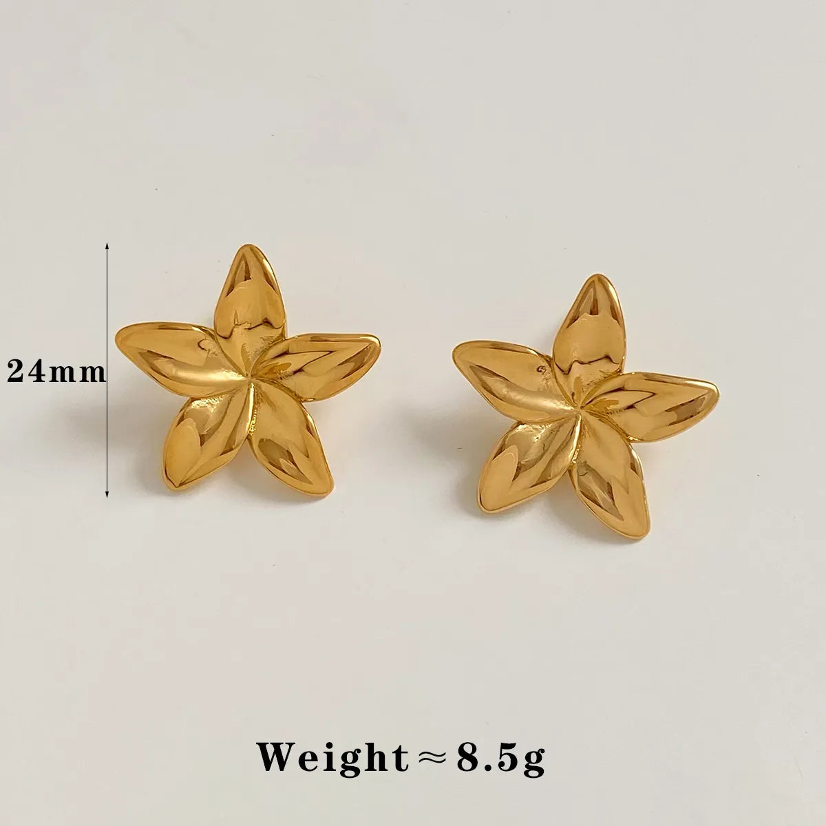 1 Pair Casual Modern Style Leaves Flower Plating 304 Stainless Steel 16K Gold Plated White Gold Plated Gold Plated Ear Studs