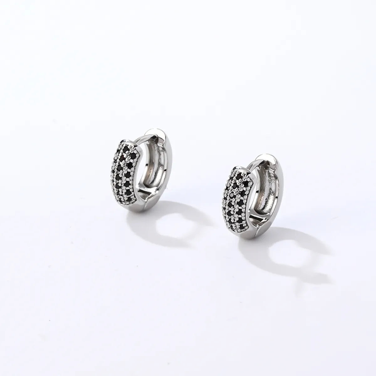 1 Pair Casual Modern Style Round Inlay Copper Zircon Earrings