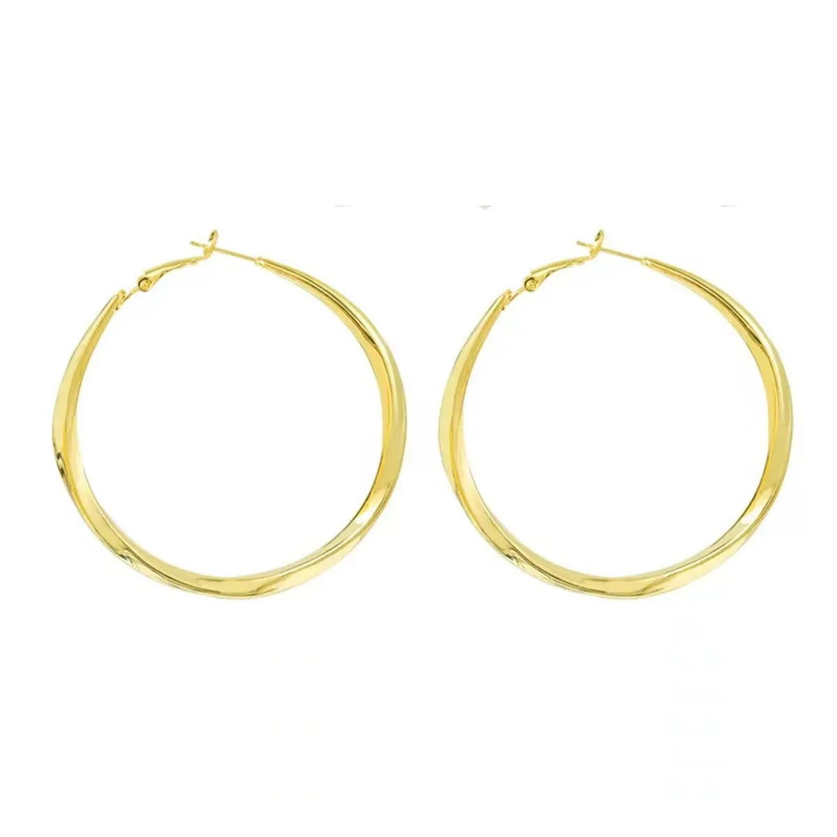 1 Pair Casual Modern Style Round Plating Alloy Gold Plated Hoop Earrings Earrings