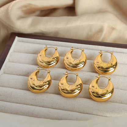 1 Pair Casual Modern Style Simple Style Antlers Plating Carving Titanium Steel 18k Gold Plated Earrings