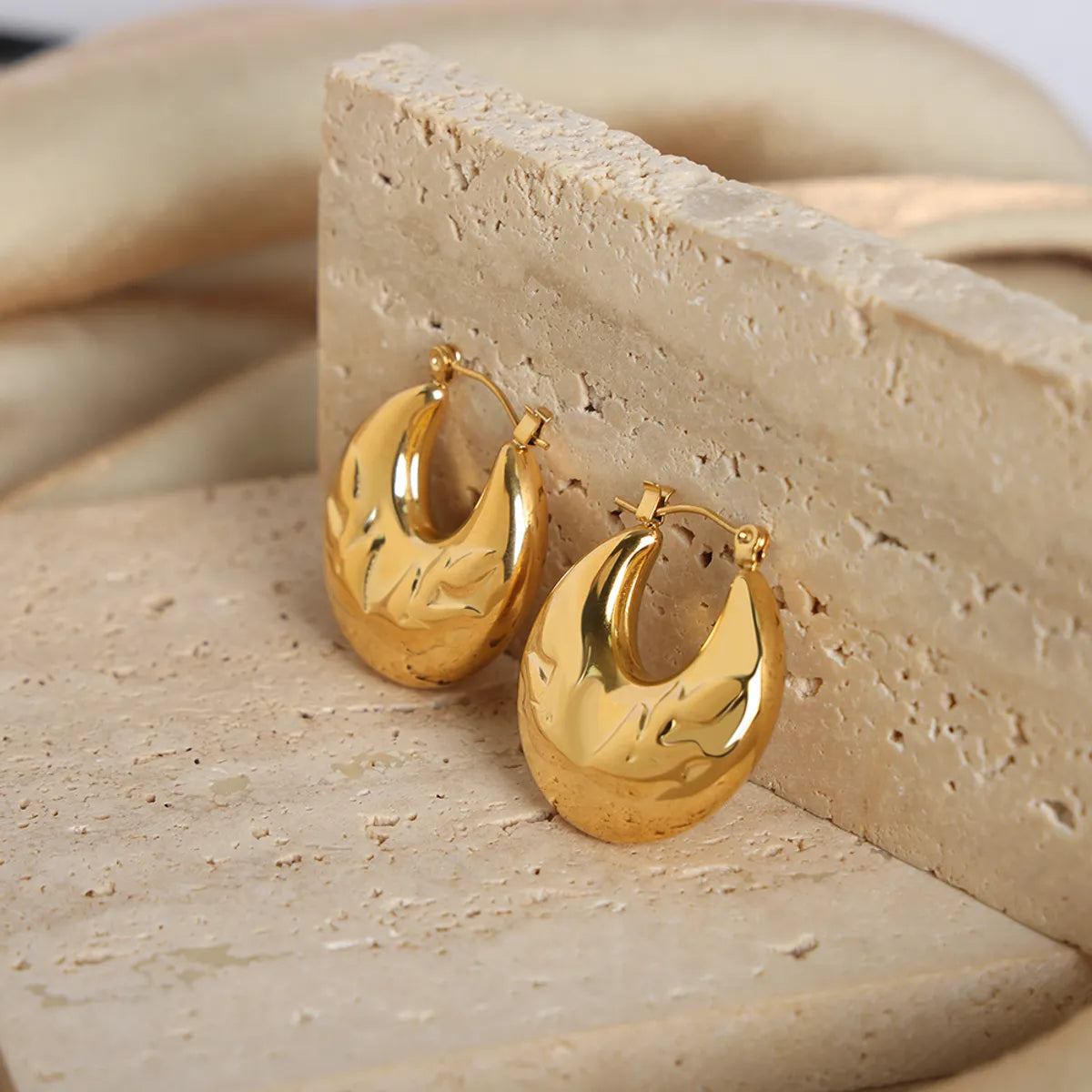 1 Pair Casual Modern Style Simple Style Antlers Plating Carving Titanium Steel 18k Gold Plated Earrings