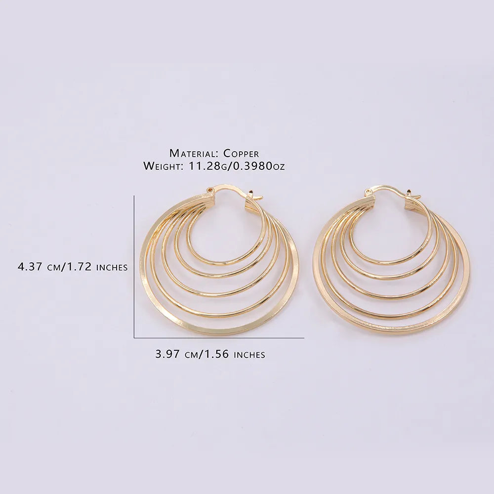 1 Pair Casual Modern Style Simple Style Round Copper 18K Gold Plated Earrings