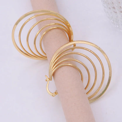 1 Pair Casual Modern Style Simple Style Round Copper 18K Gold Plated Earrings