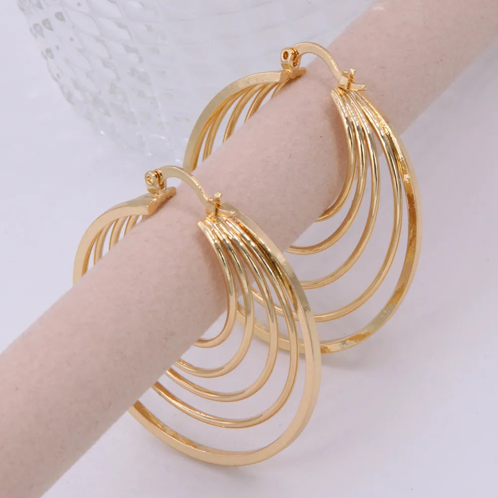 1 Pair Casual Modern Style Simple Style Round Copper 18K Gold Plated Earrings