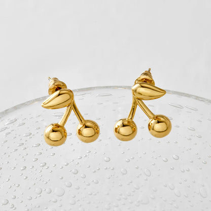 1 Pair Casual Modern Style Sweet Cherry Plating 304 Stainless Steel 16K Gold Plated White Gold Plated Gold Plated Ear Studs