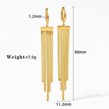 1 Pair Casual Modern Style Tassel 304 Stainless Steel 16K Gold Plated White Gold Plated Gold Plated Drop Earrings